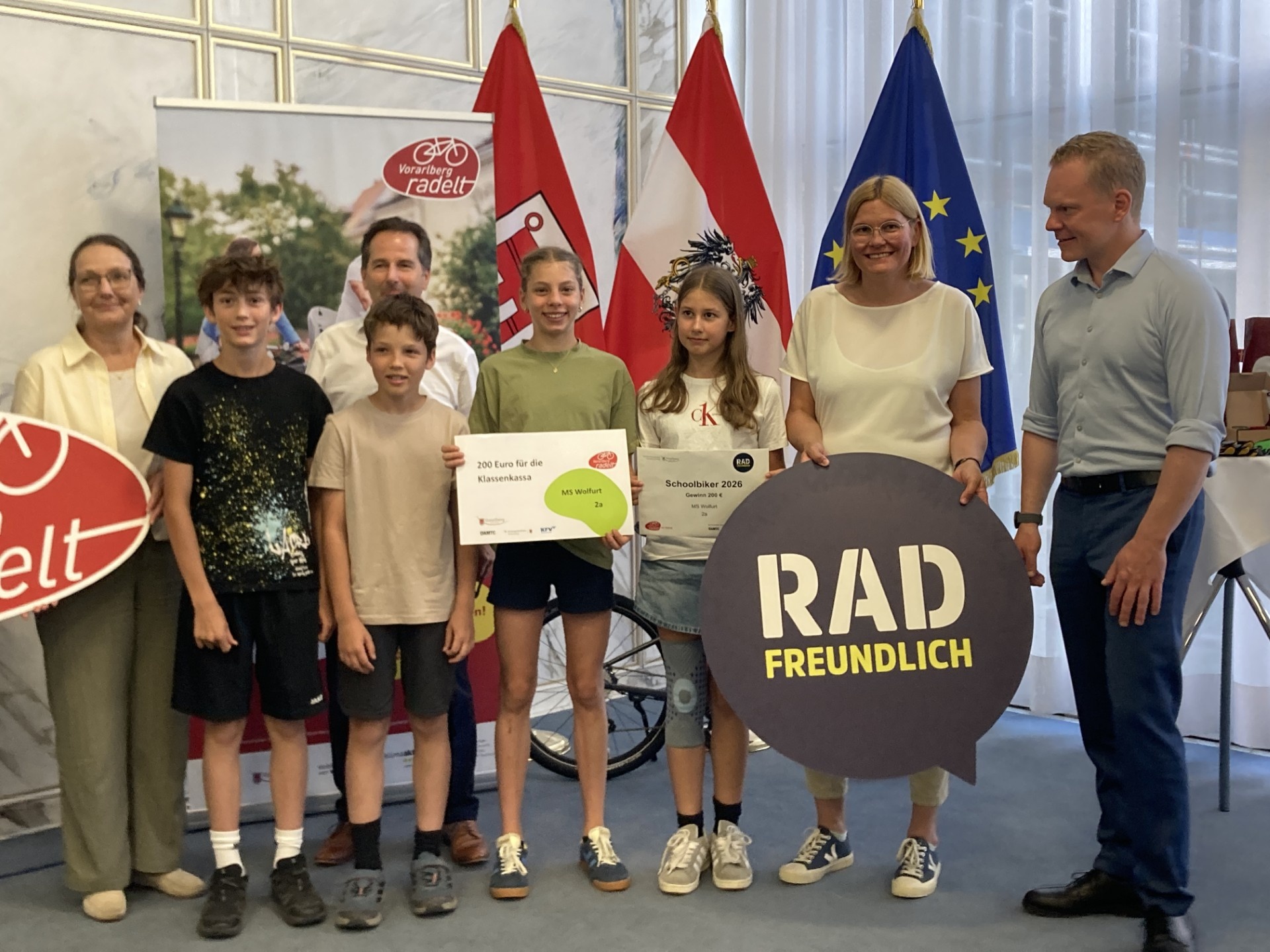 Preisverleihung der Schoolbiker-Aktion im Landhaus Bregenz